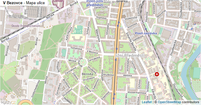 V Bezovce - mapa ulice