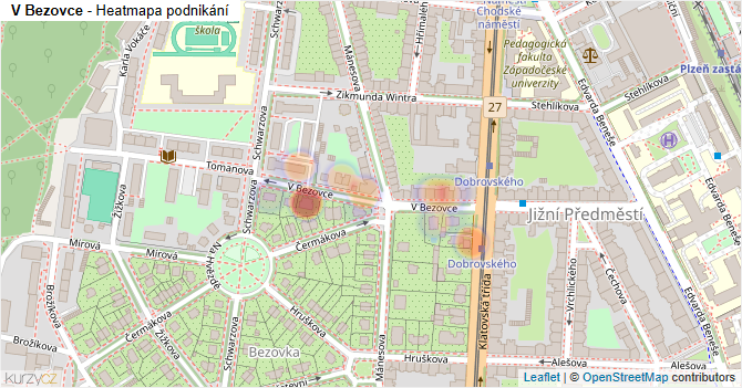 V Bezovce - mapa podnikání