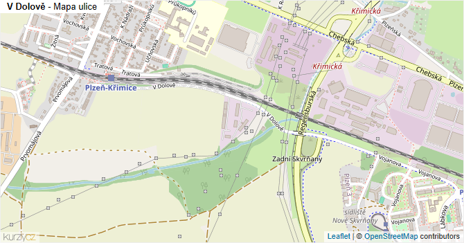 V Dolově - mapa ulice