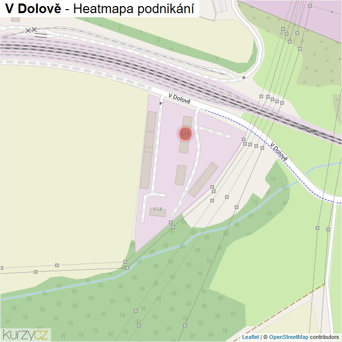 Mapa V Dolově - Firmy v ulici.