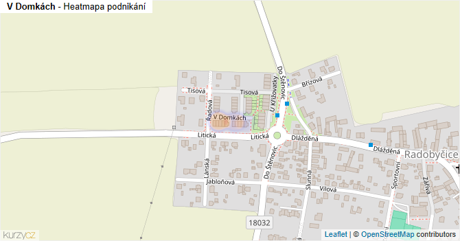 V Domkách - mapa podnikání
