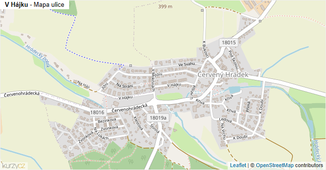 V Hájku - mapa ulice