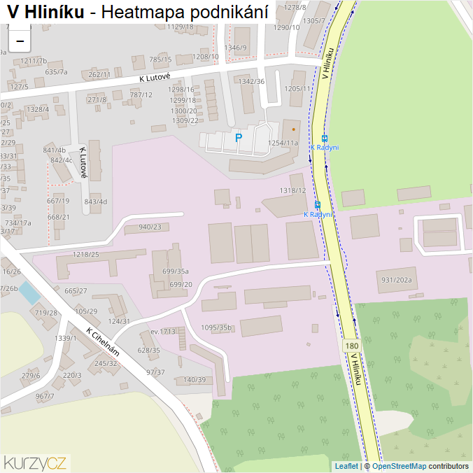 Mapa V Hliníku - Firmy v ulici.