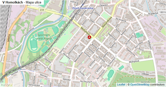 V Homolkách - mapa ulice