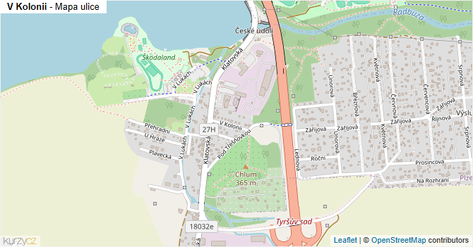 V Kolonii - mapa ulice