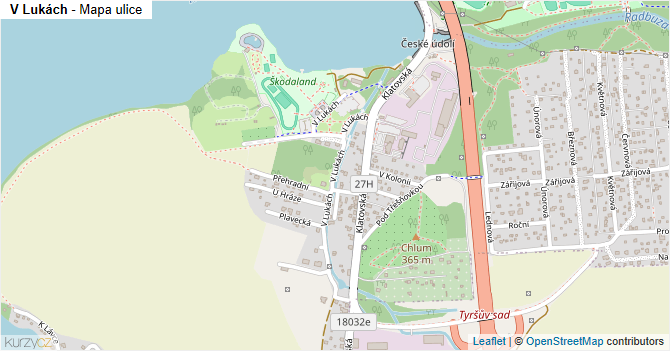 V Lukách - mapa ulice