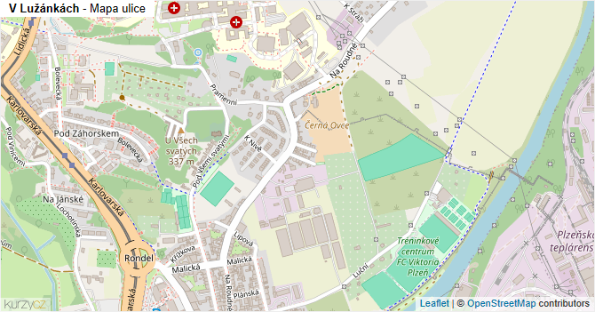 V Lužánkách - mapa ulice