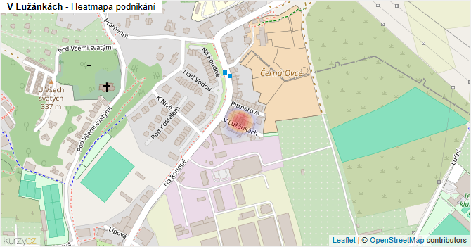 V Lužánkách - mapa podnikání