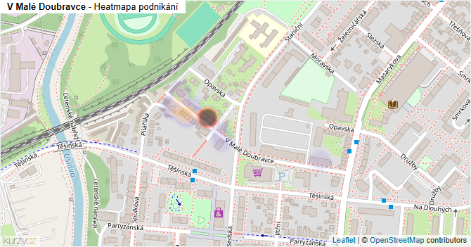 V Malé Doubravce - mapa podnikání