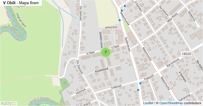 V Obilí - mapa firem