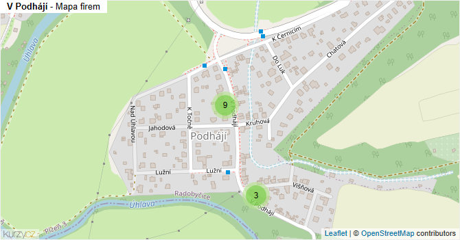 V Podhájí - mapa firem