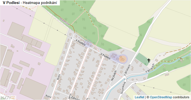 V Podlesí - mapa podnikání