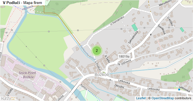 V Podlučí - mapa firem