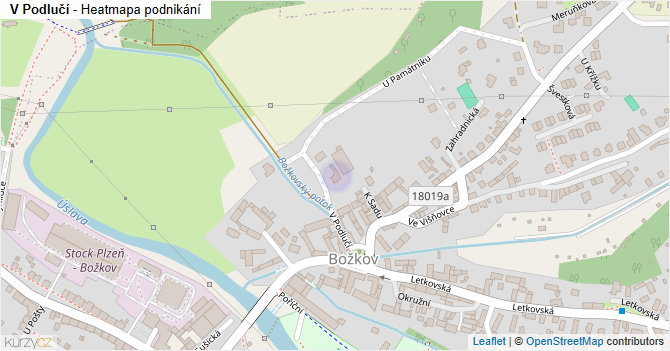 V Podlučí - mapa podnikání