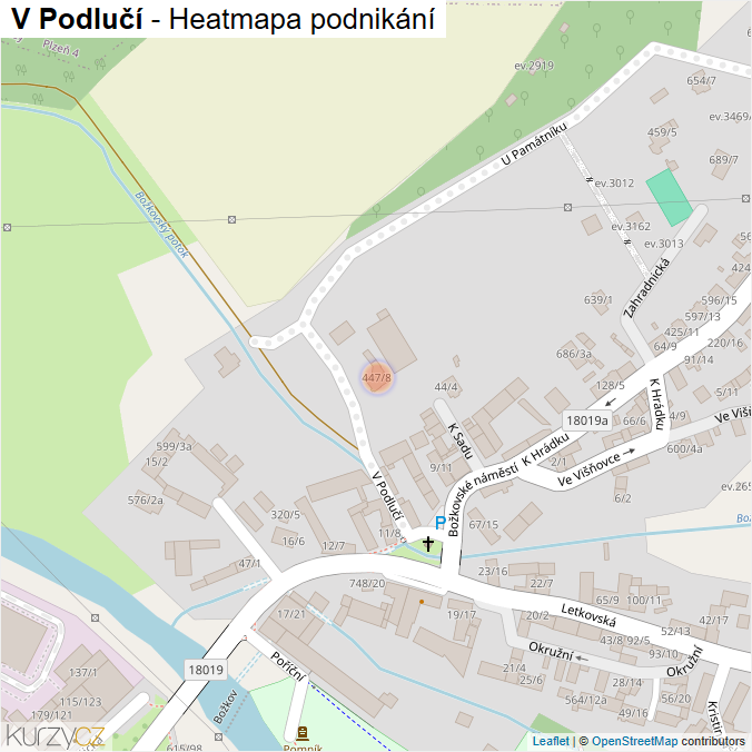 Mapa V Podlučí - Firmy v ulici.