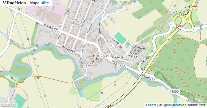 V Radčicích - mapa ulice