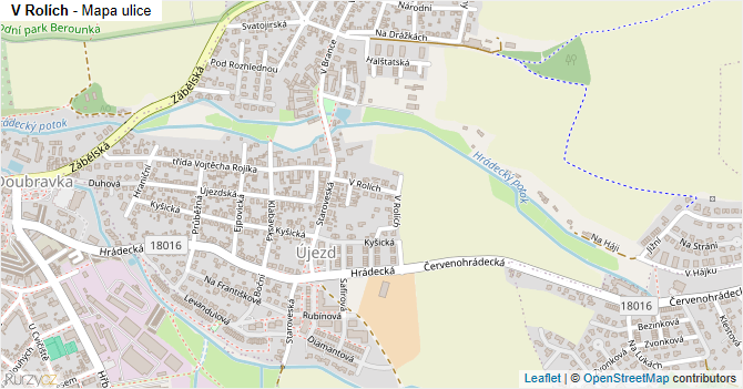 V Rolích - mapa ulice