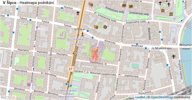 V Šipce - mapa podnikání