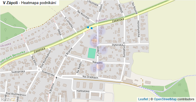 V Zápolí - mapa podnikání