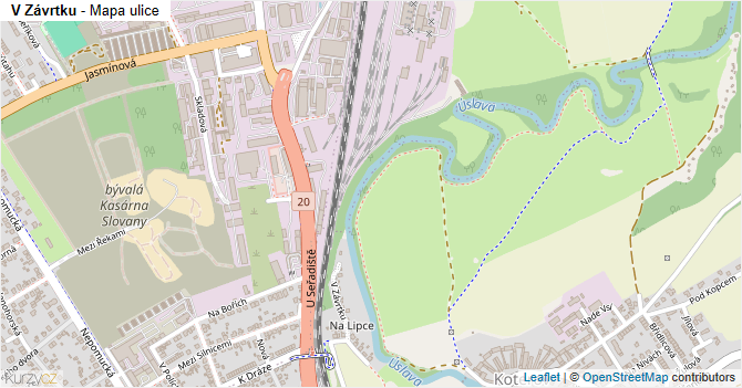 V Závrtku - mapa ulice