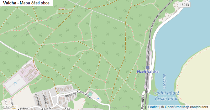 Valcha - mapa části obce