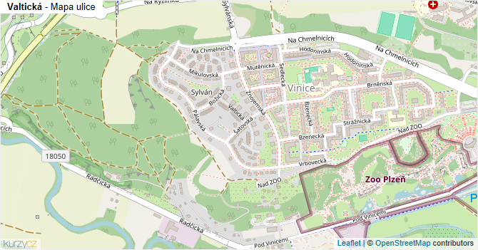 Valtická - mapa ulice