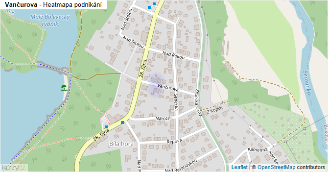 Vančurova - mapa podnikání