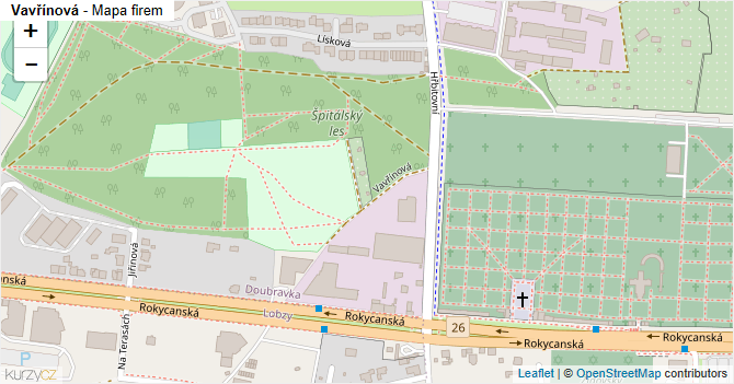 Vavřínová - mapa firem
