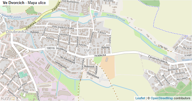 Ve Dvorcích - mapa ulice