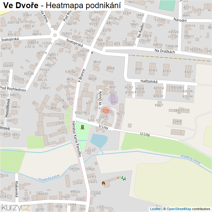 Mapa Ve Dvoře - Firmy v ulici.