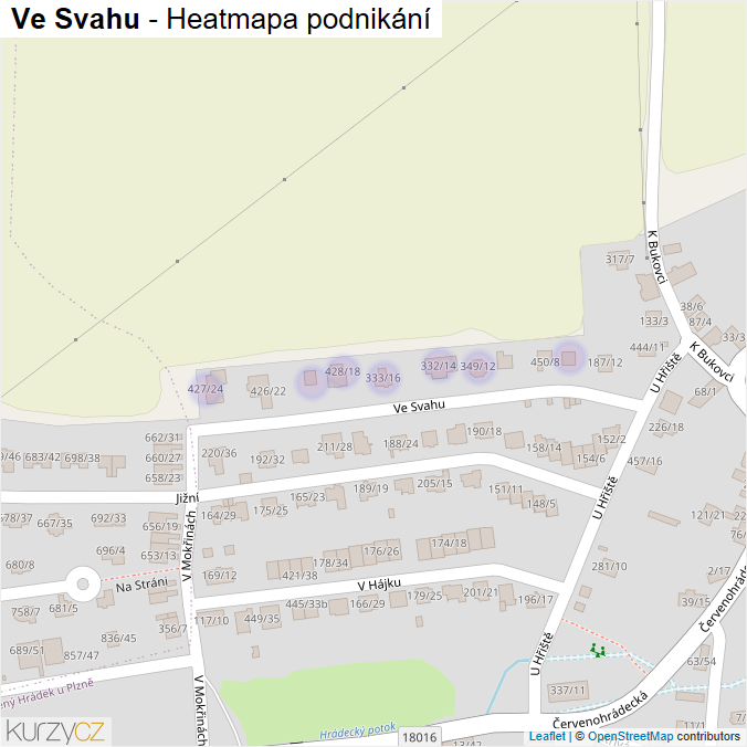 Mapa Ve Svahu - Firmy v ulici.