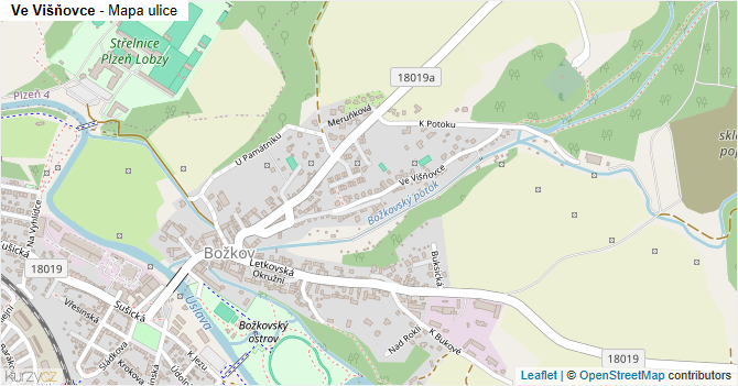 Ve Višňovce - mapa ulice