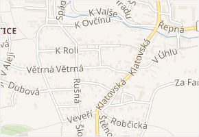 Večerní v obci Plzeň - mapa ulice