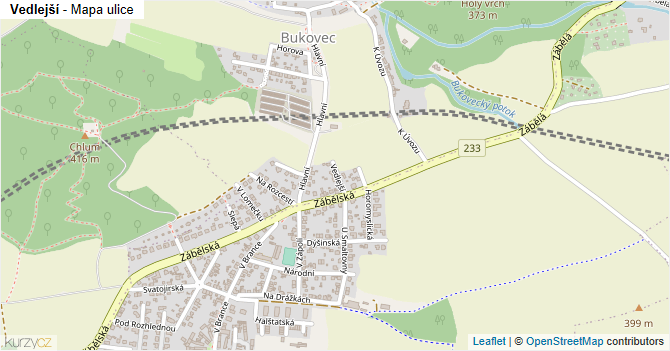 Vedlejší - mapa ulice