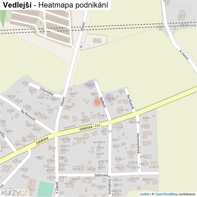 Mapa Vedlejší - Firmy v ulici.