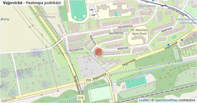 Vejprnická - mapa podnikání