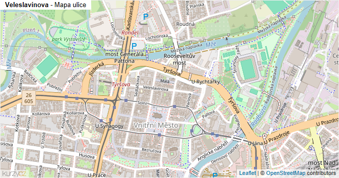 Veleslavínova - mapa ulice