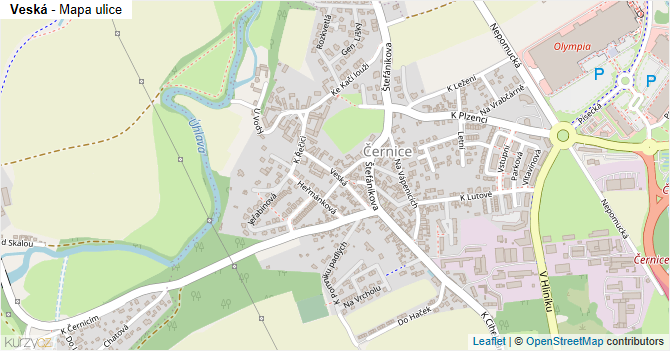 Veská - mapa ulice