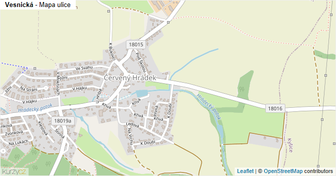 Vesnická - mapa ulice