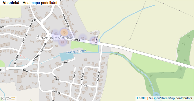 Vesnická - mapa podnikání