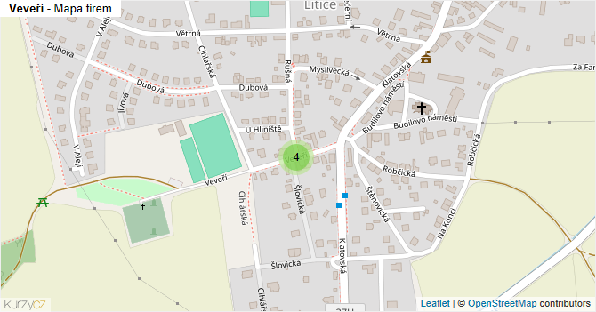 Veveří - mapa firem