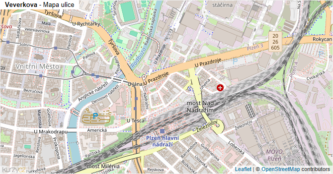 Veverkova - mapa ulice