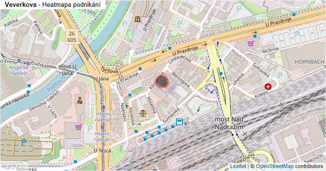 Veverkova - mapa podnikání
