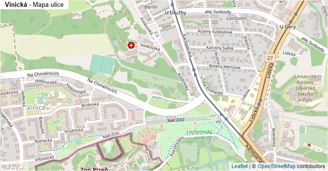 Vinická - mapa ulice