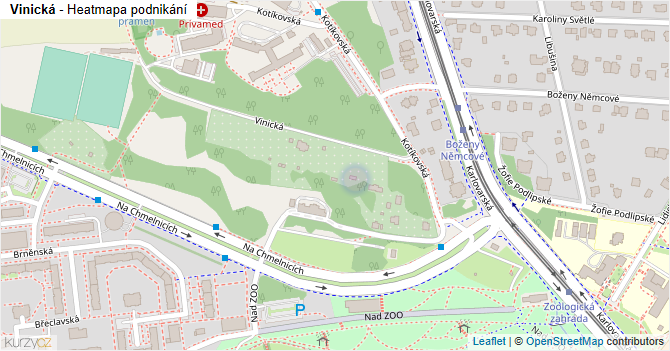 Vinická - mapa podnikání
