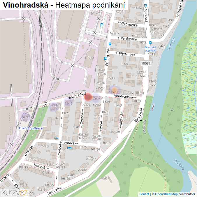 Mapa Vinohradská - Firmy v ulici.
