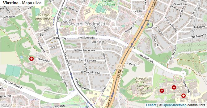 Vlastina - mapa ulice