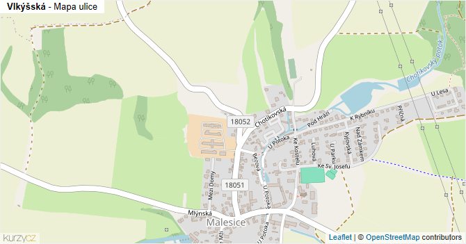 Vlkýšská - mapa ulice
