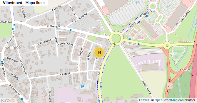 Vltavínová - mapa firem