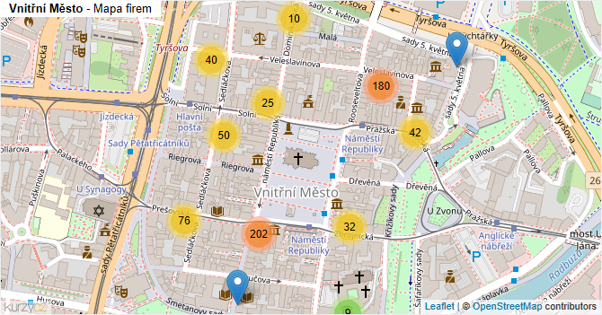 Vnitřní Město - mapa firem